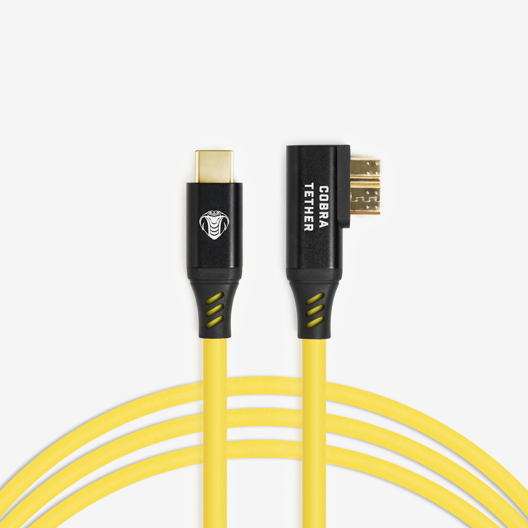 Cobra Tether Usb C To Micro B 90 Tether Cable 5m Yellow