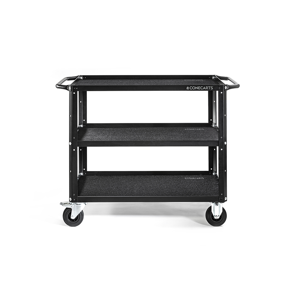 Conecarts Large Cart Black Fabric Mat 2 Shelves