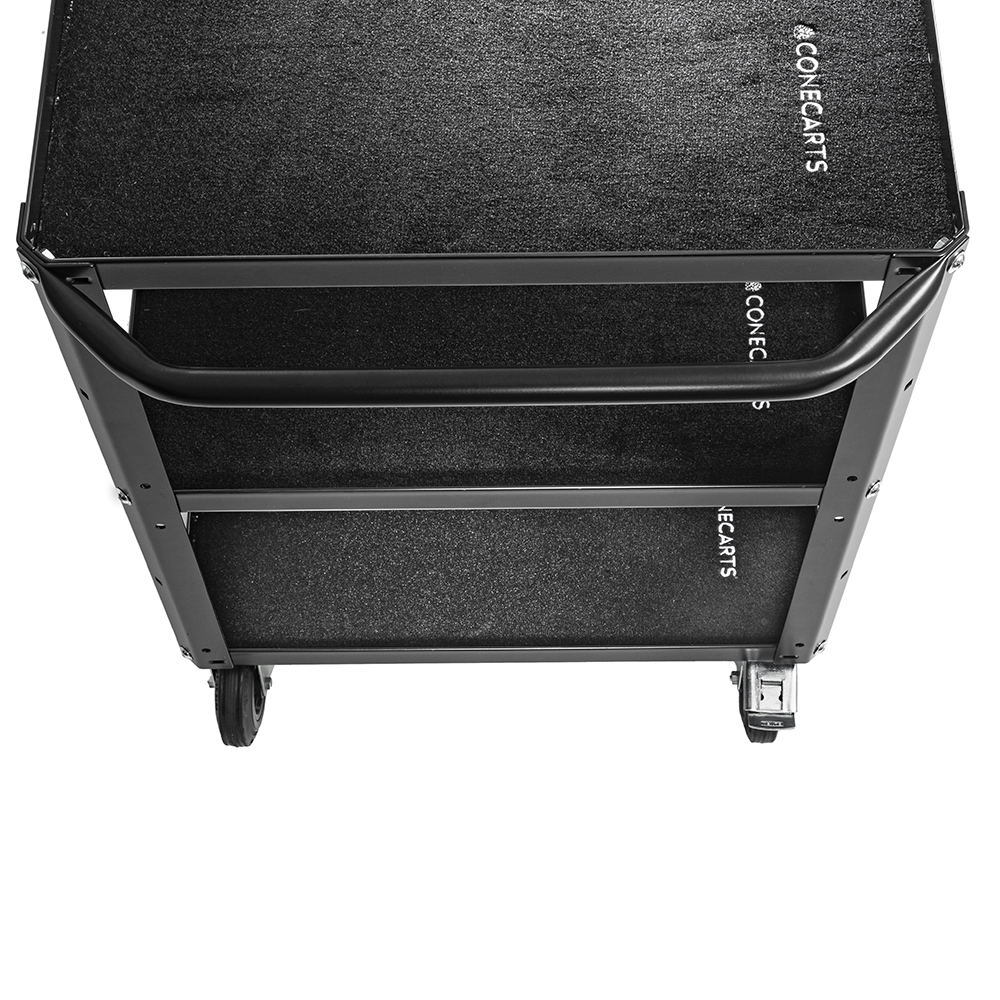 Conecarts Large Cart Black Fabric Mat 2 Shelves