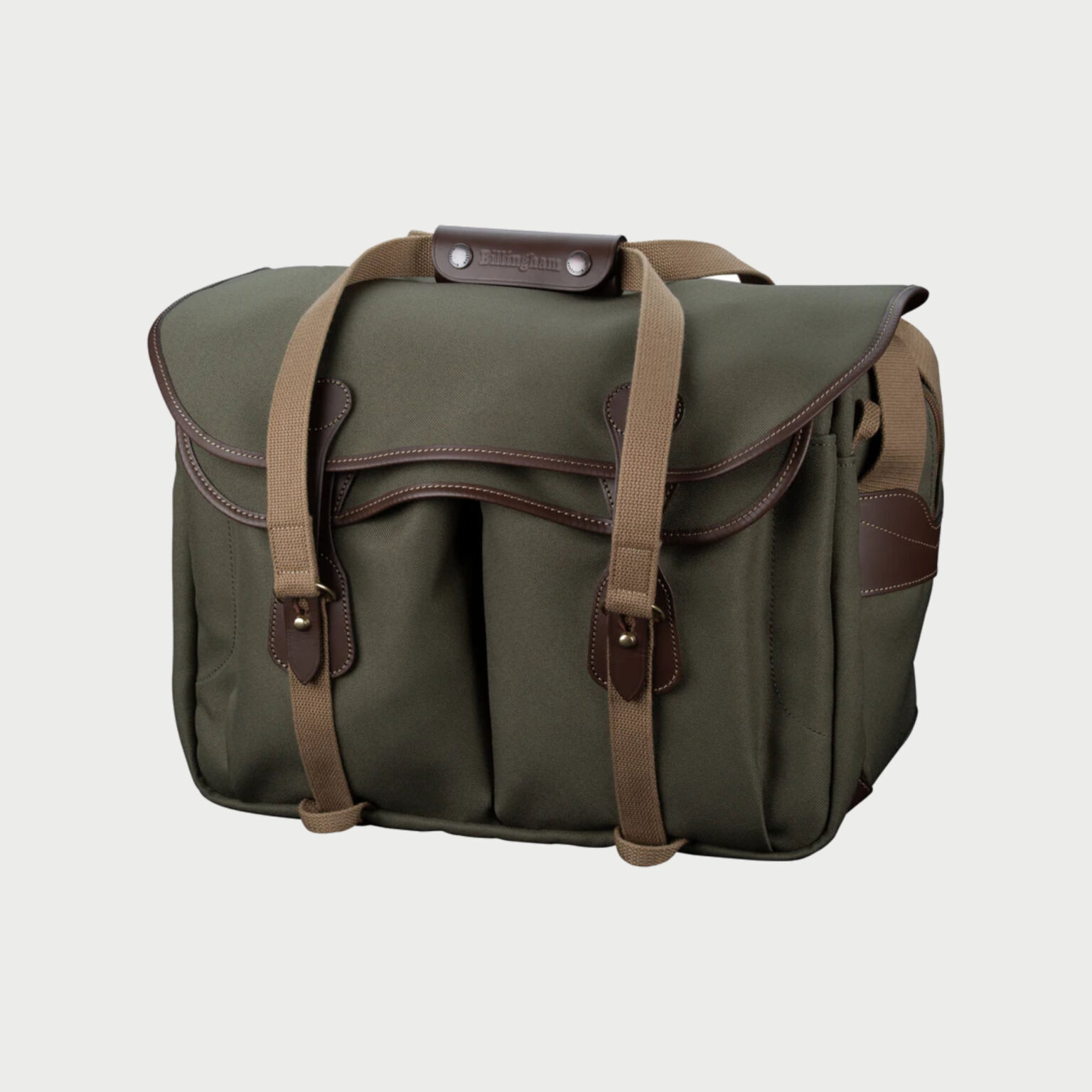 Billingham 445 Mkii Camera Bag Green Fibrenyte Brown Leather