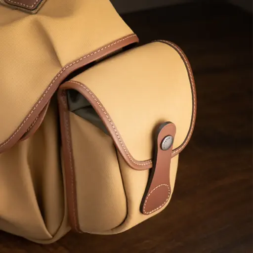 Billingham Avea 7 End Pockets Green Fibrenyte Brown Leather Billingham Avea 7 End Pockets Green Fibrenyte Brown Leather