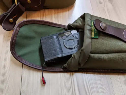 Billingham Avea 7 End Pockets Green Fibrenyte Brown Leather Billingham Avea 7 End Pockets Green Fibrenyte Brown Leather