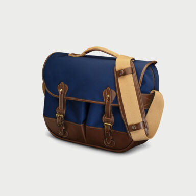 Billingham Eventer Mkii Camera Bag Blue Canvas Brown Leather