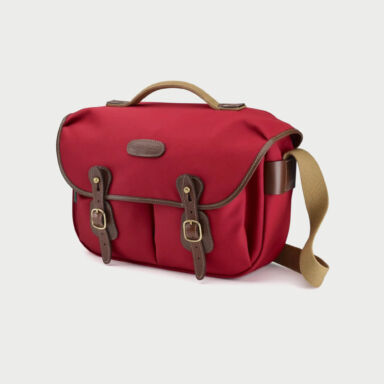 Billingham Hadley Pro Camera Bag Red Canvas Brown Leathe
