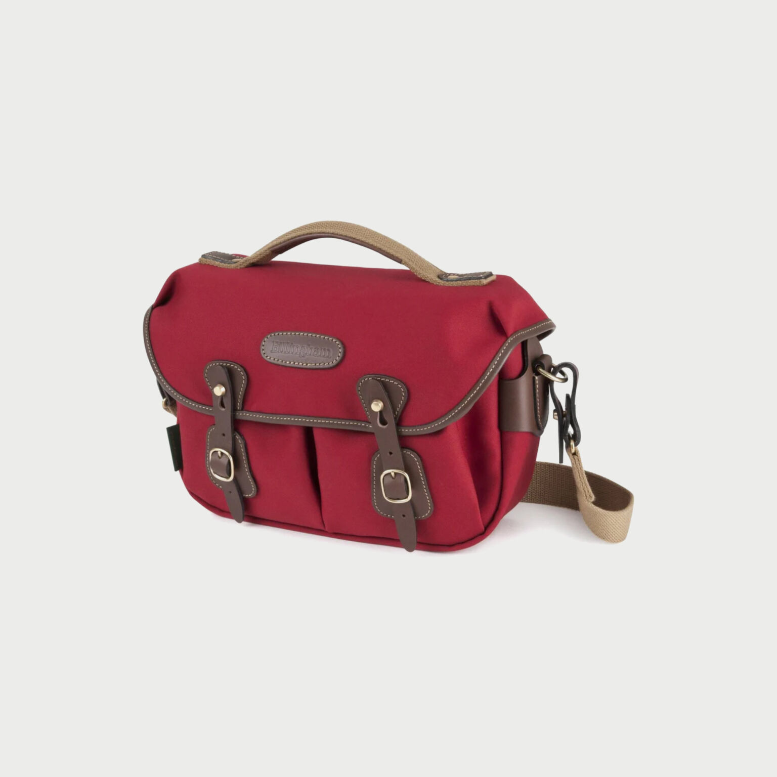 Billingham Hadley Small Pro Camera Bag Red Canvas Brown Leather