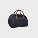 http://Overnighter%20Tas%20Canvas%20Blauw/Leer%20Bruin