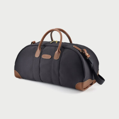 Billingham Weekender Bag Black Canvas Tan Leather