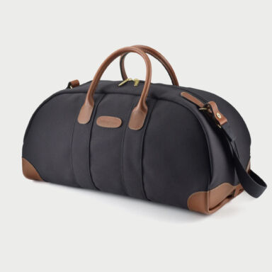 Billingham Weekender Bag Black Fibrenyte Tan Leather