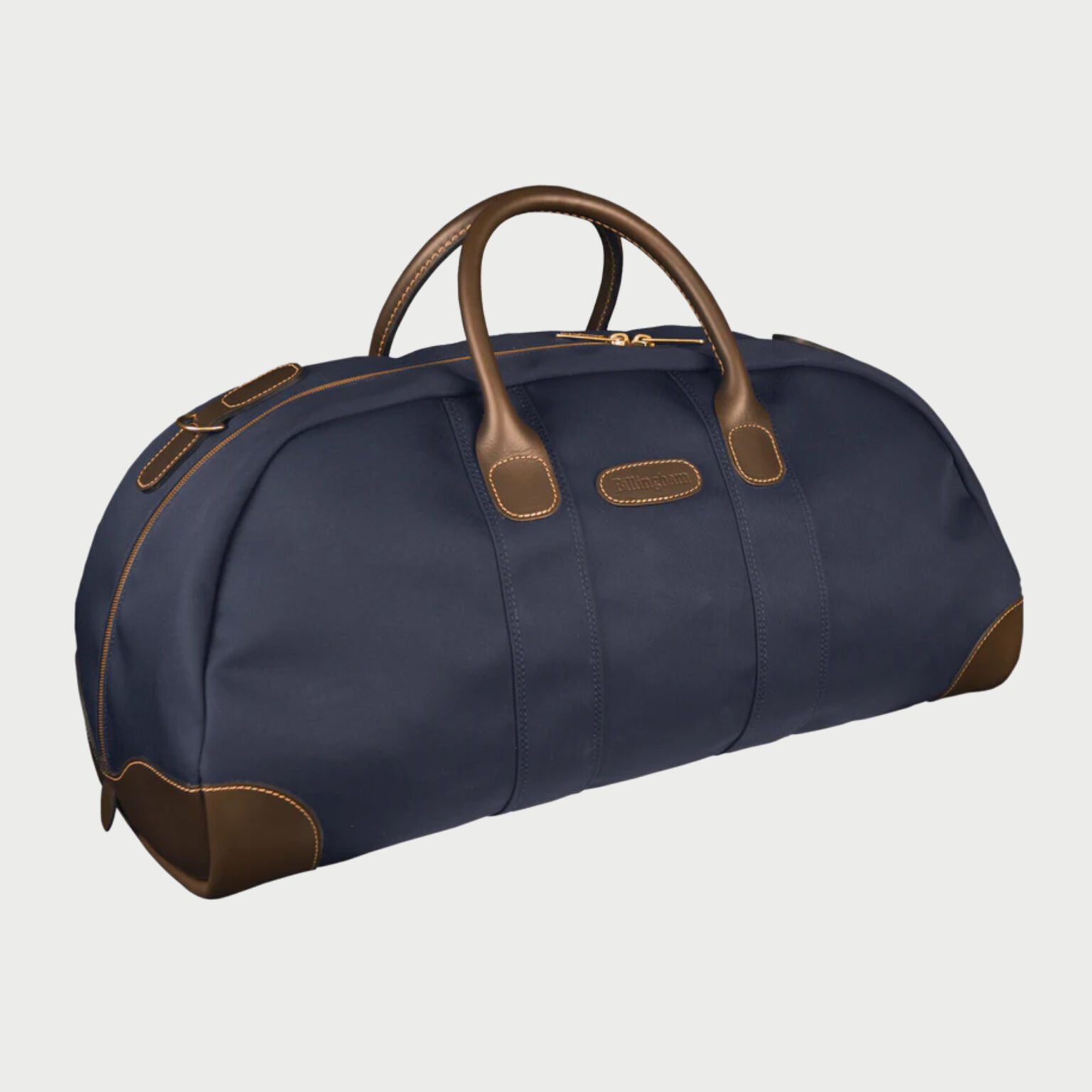 Billingham Weekender Bag Blue Canvas Brown Leather