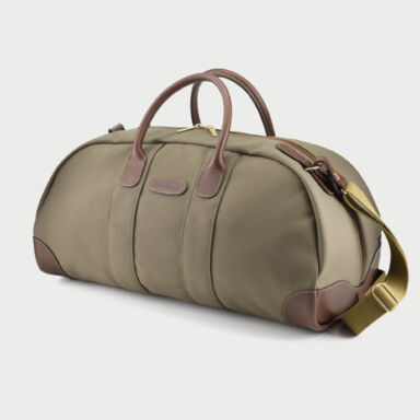 Billingham Weekender Bag Green Fibrenyte Brown Leather