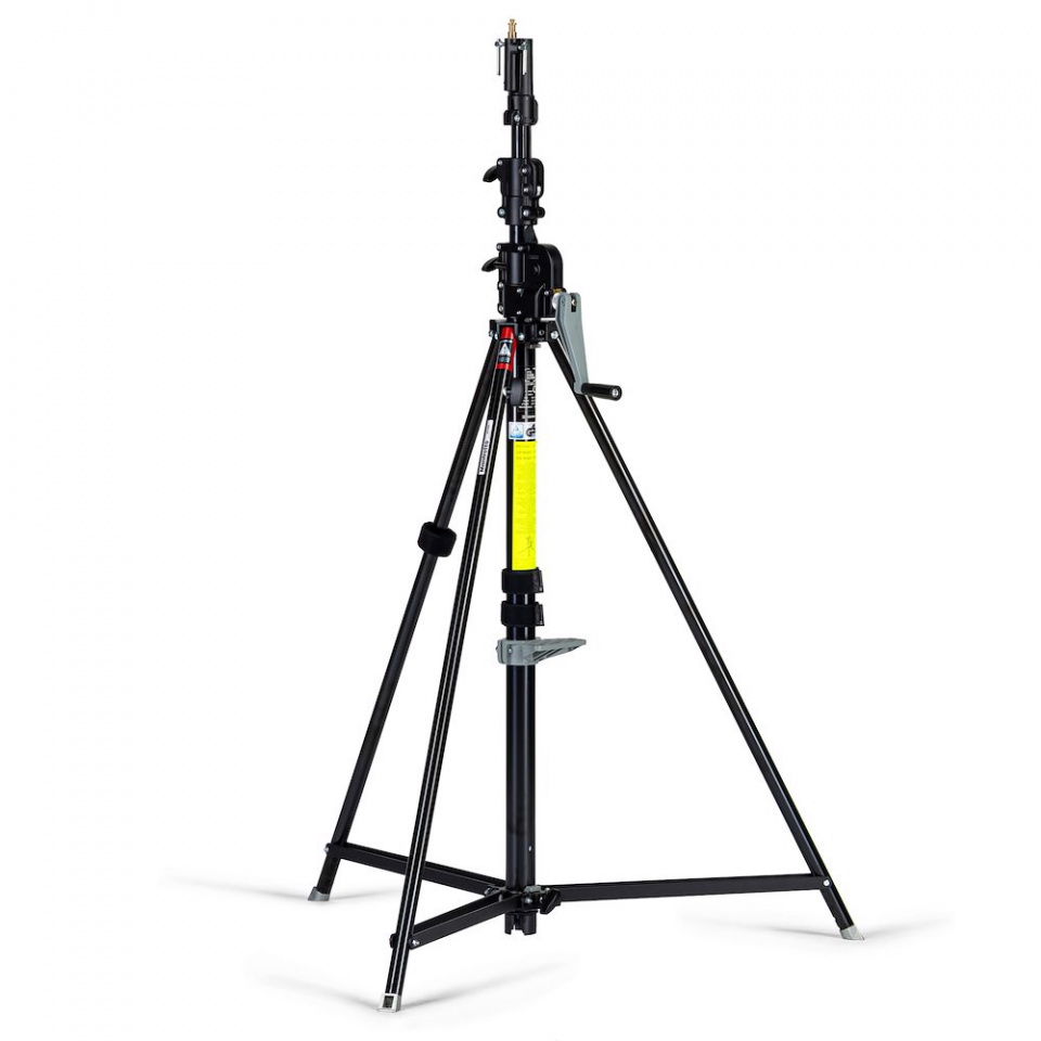 Geared Wind Up Stand With Safety Release Cable Black Chrome