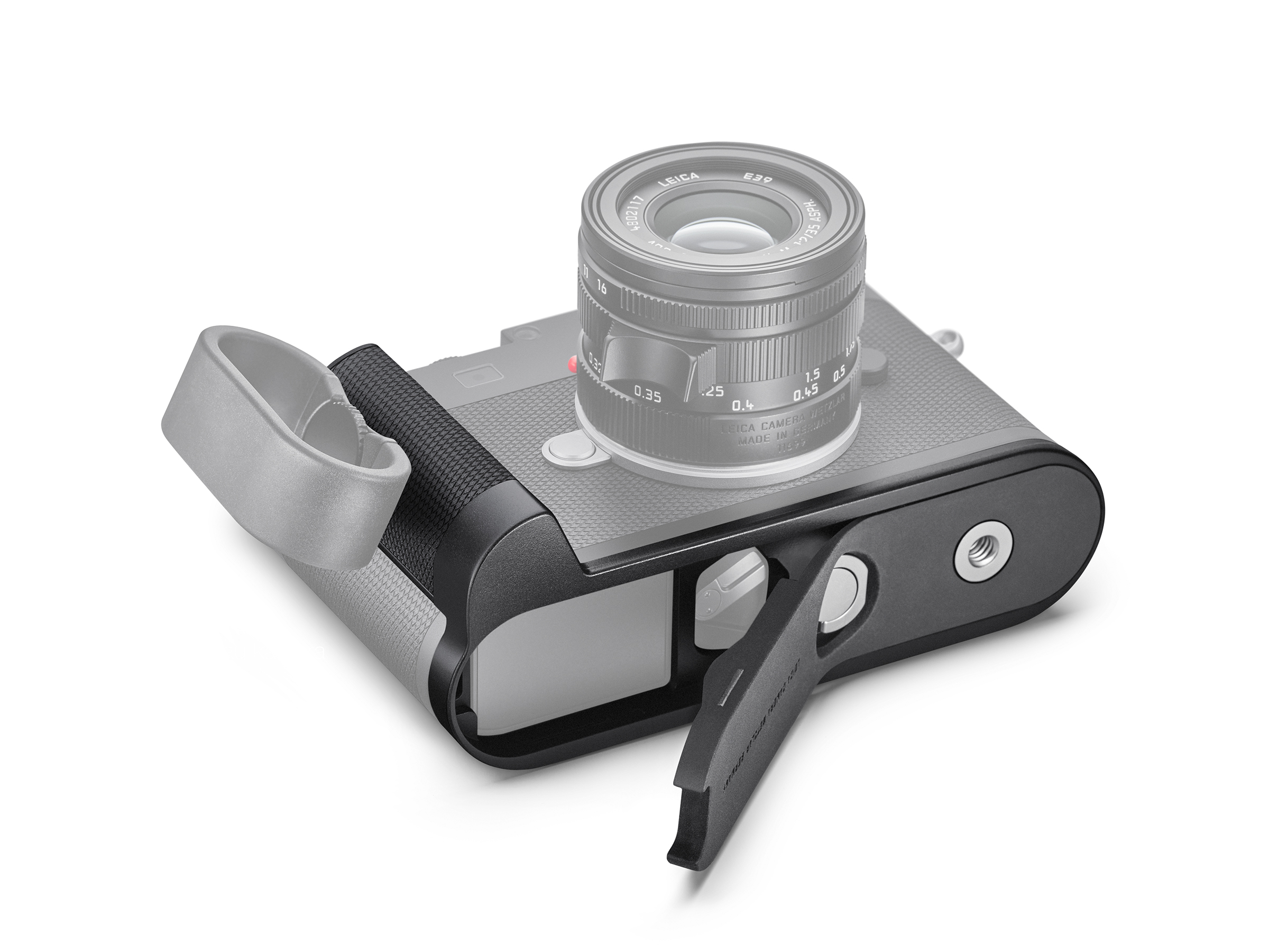 IDS 折り畳み親指グリップ Leica M11/11-P用（ダークグレー） Leica M11 Glossy Black Finish｜たなぱんだ IDS 折り畳み親指グリップ