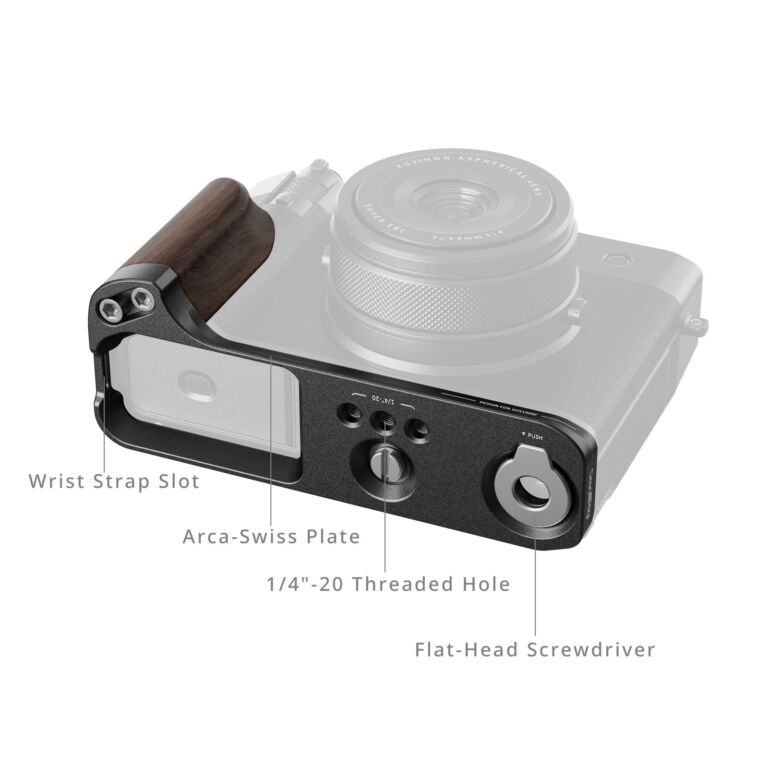 5266 L-Shape Mount Plate Wooden Handle for GFX100RF • 50.8 Shop